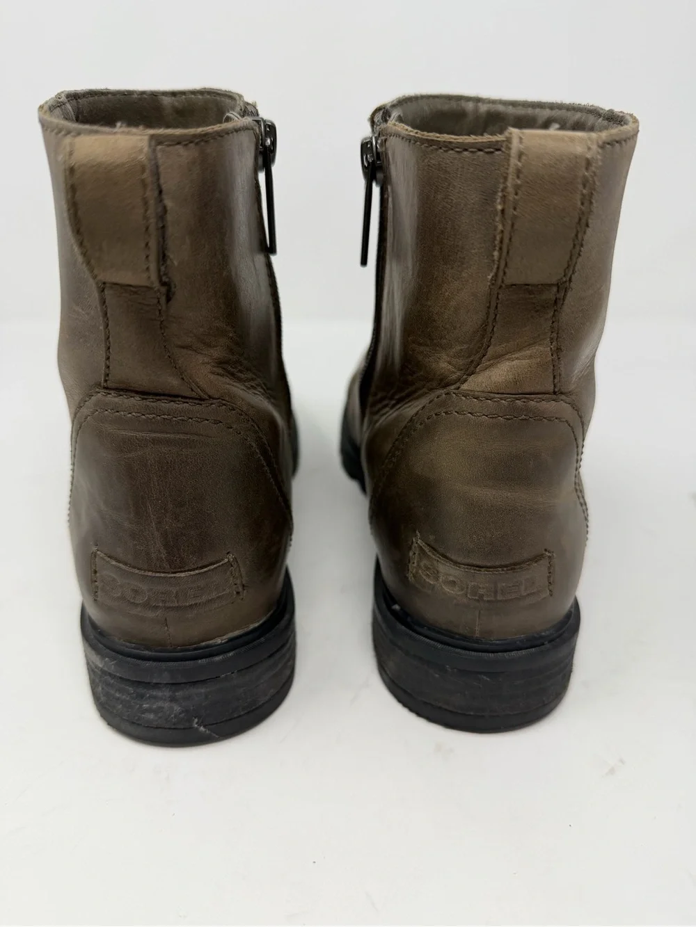 Sorel Leather Emelie Zip Waterproof Lugged Ankle Boots Women’s Size 8